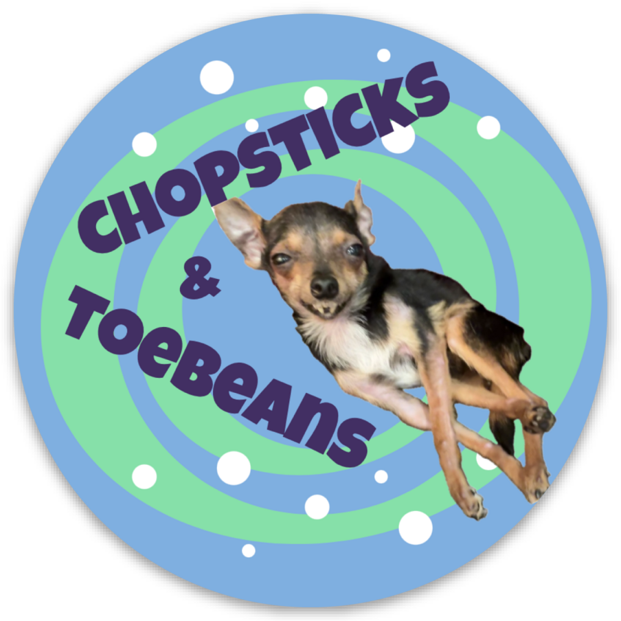 CIRCLE STICKER - CHOPSTICKS & TOEBEANS 3"